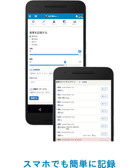 スマホで記録 ケアコラボ 介護記録システム